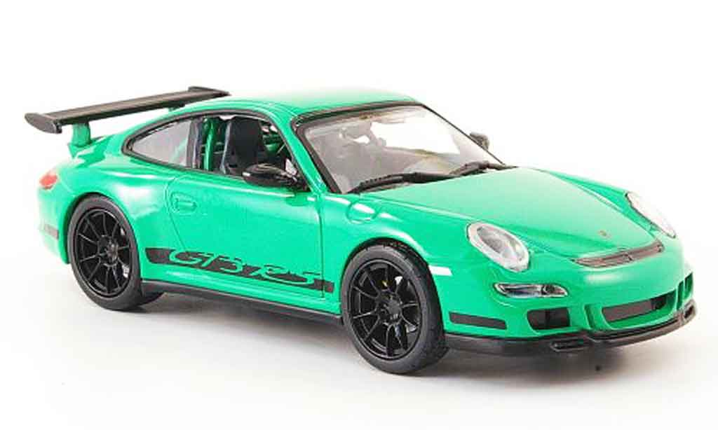 Porsche 997 GT3 RS 1/43 Yat Ming GT3 RS grun avec blacken Streifen diecast model cars