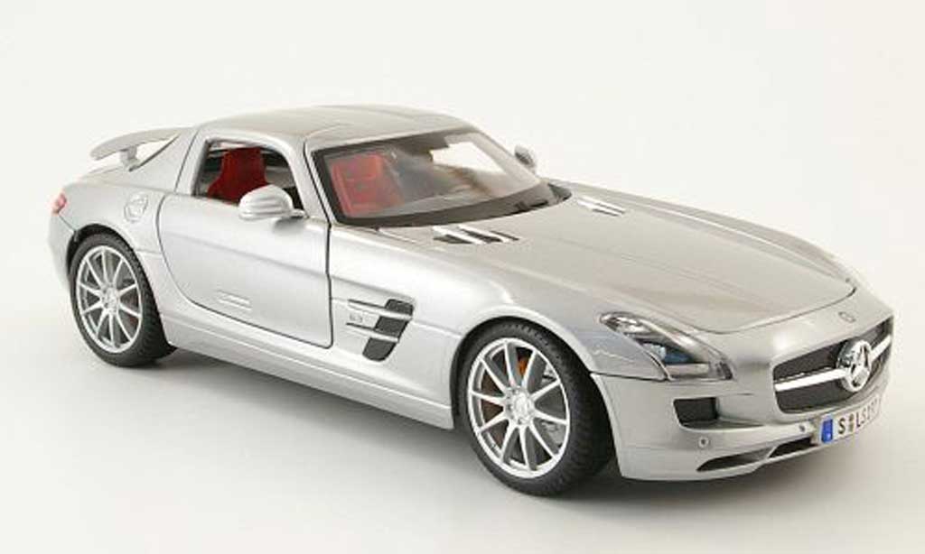 Mercedes SLS 1/18 Maisto coupe amg (c197) grey 2010 diecast model cars