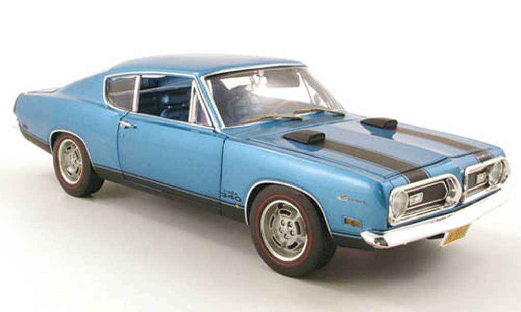 Plymouth Barracuda 1969 1/18 Highway 61 1969 340 blue diecast model cars