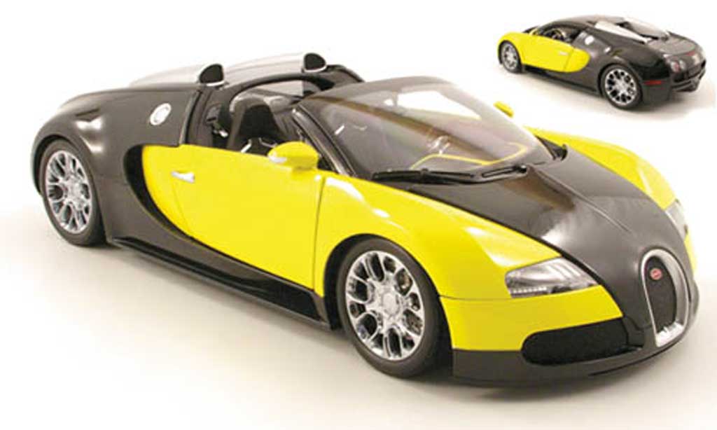 Bugatti Veyron Grand Sport 1/18 Minichamps Grand Sport noir/yellow 2009 diecast model cars