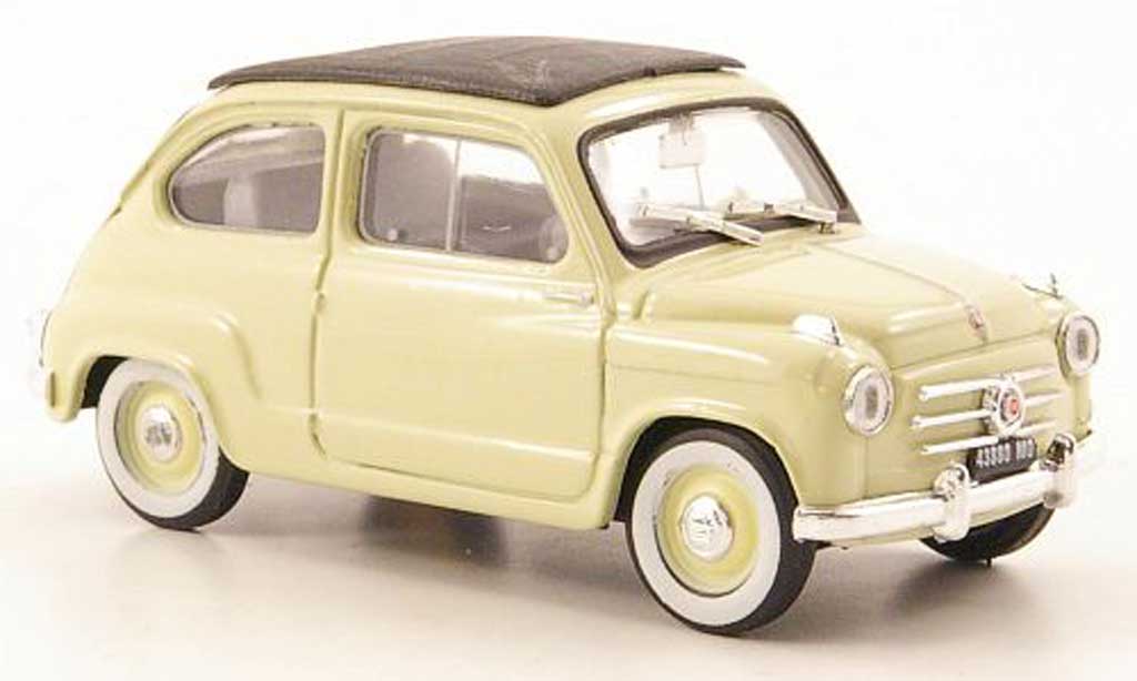 Fiat 600 1/43 Brumm yellow geschlossen 1956 diecast model cars