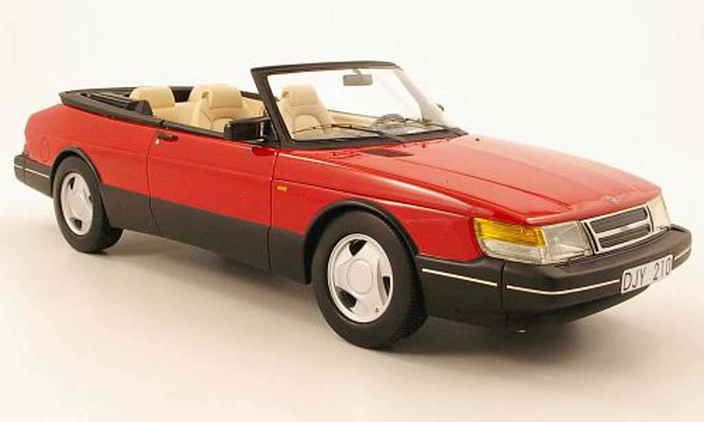 Saab 900 1/18 Neo cabriolet red black 1987 diecast model cars
