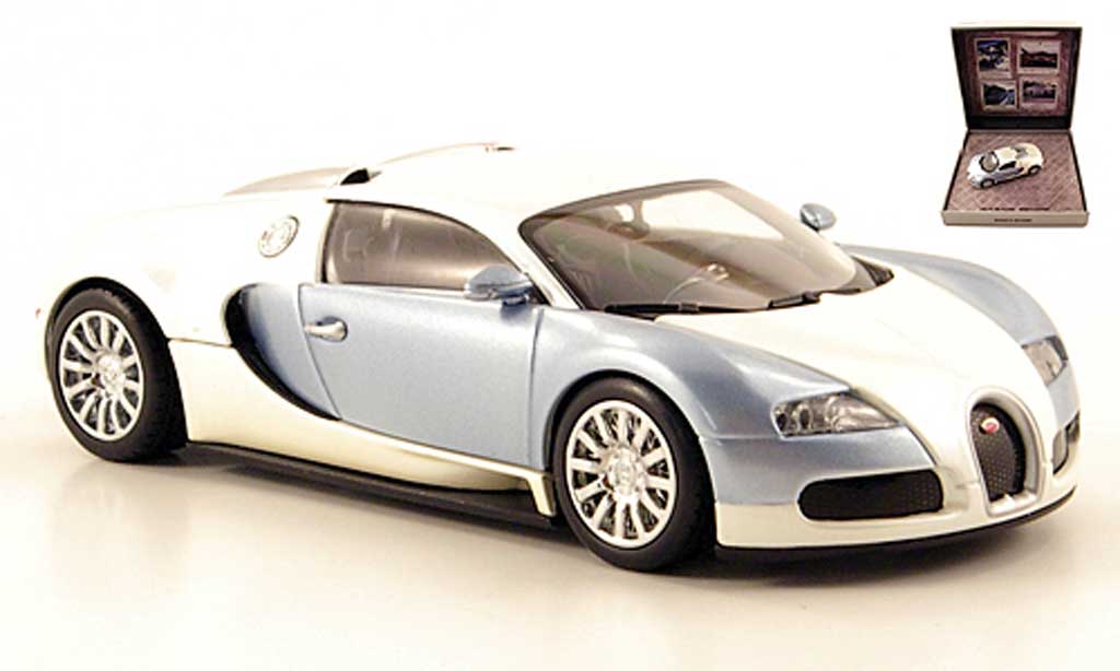 Bugatti Veyron 16.4 1/43 Minichamps 16.4 white/grey blue 2009 diecast model cars