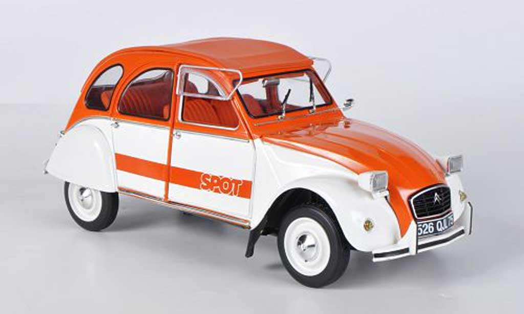 Citroen 2CV 1/18 Solido Spot orange/white 1976 diecast model cars