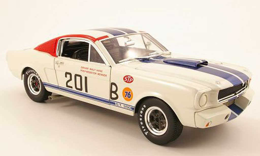 Shelby GT 350 1966 1/18 Shelby Collectibles 1966 r no.201 white/blue diecast model cars