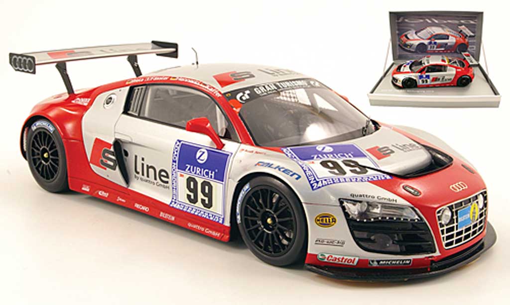 Audi R8 LMS 1/18 Spark LMS no.99 s line 24h nurburgring 2010 biela / fassler / hennerici / kaffer diecast model cars