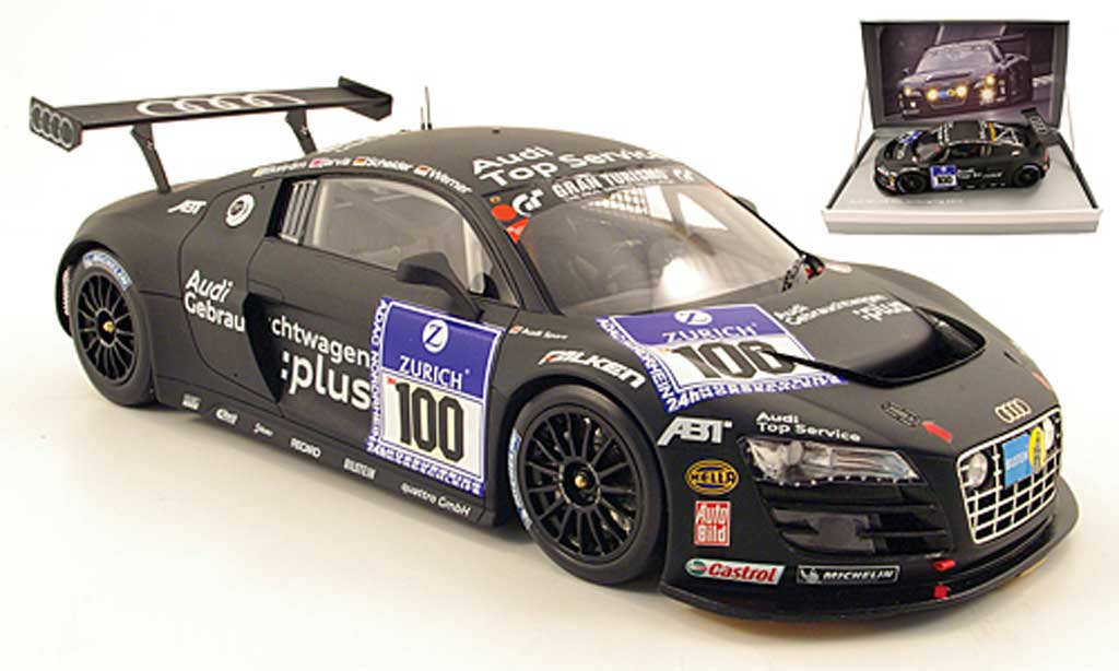 Audi R8 LMS 1/18 Spark LMS no.100 audi top service 24h nurburgring 2010 ekstrom / jarvis / scheider / werner diecast model cars