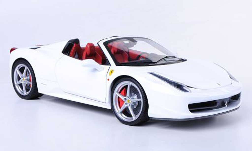 Ferrari 458 Italia Spider 1/18 Hot Wheels Elite Italia Spider white (Elite) diecast model cars
