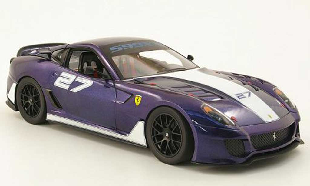 Ferrari 599 XX 1/18 Hot Wheels XX no.27 blue/white diecast model cars