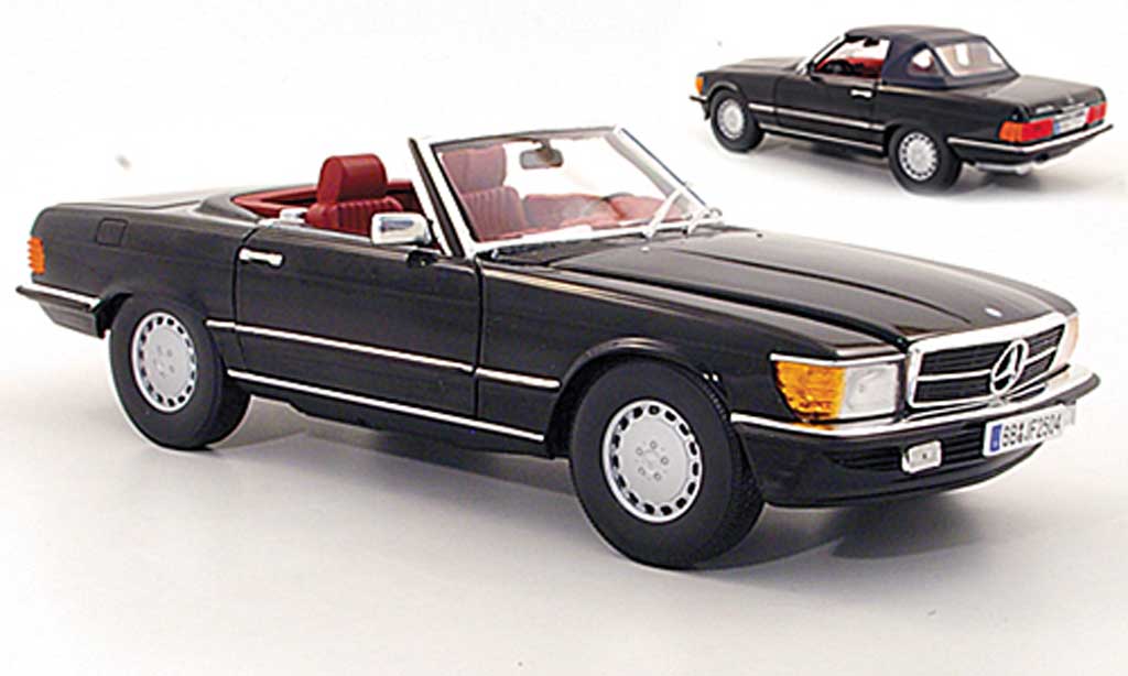 Mercedes 300 1/18 Norev SL (R107) black 1978 diecast model cars