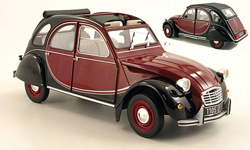 Citroen 2CV 1/18 Norev Charleston red/black 1982 diecast model cars
