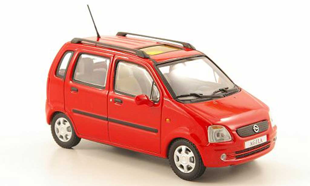 Opel Agila 1/43 Minichamps red 2000 diecast model cars