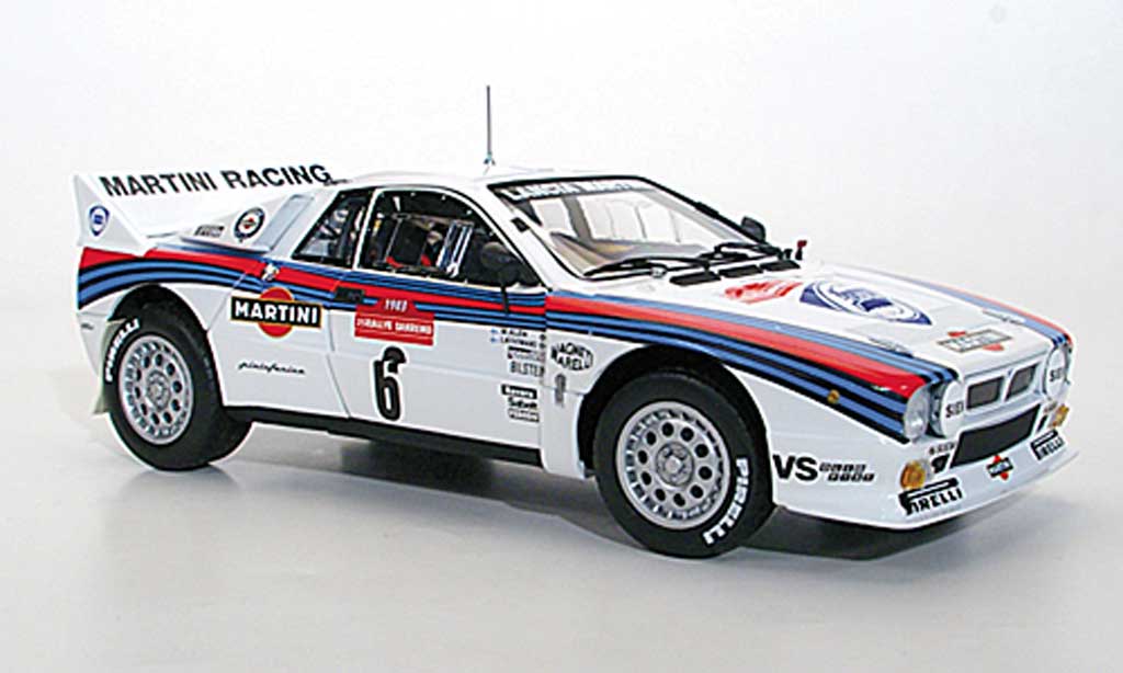 Lancia 37 1/18 Kyosho Rally No.6 Martini M.Alen/I.Kivimaki Rally San Remo 1983 diecast model cars