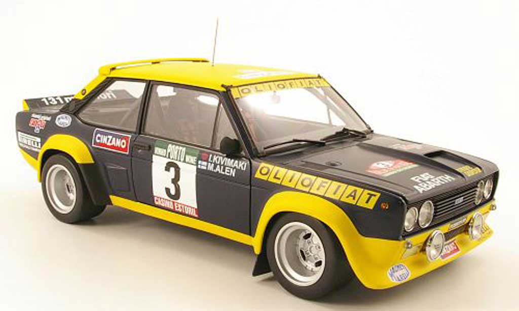 Fiat 131 Abarth 1/18 Kyosho Abarth no3 oliofiat rallye portugal 1977 malen / ikivimaki diecast model cars