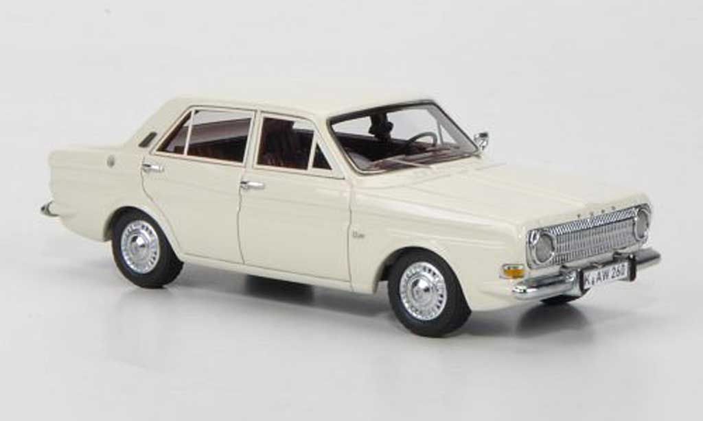 Ford Taunus 1966 1/43 Neo 1966 12m P6 Limousine white 4-portes diecast model cars