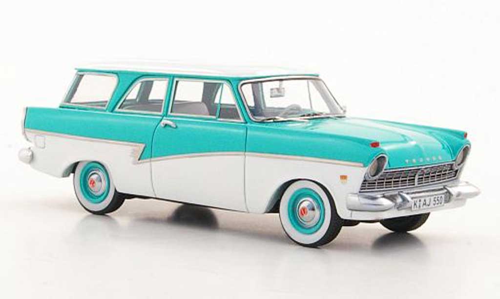 Ford Taunus 1957 1/43 Neo 1957 P2 17m Turnier turkis/white diecast model cars