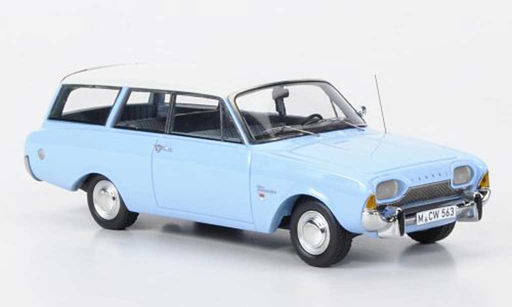 Ford Taunus 1960 1/43 Neo 1960 17m P3 Turnier blue/white limited edition diecast model cars