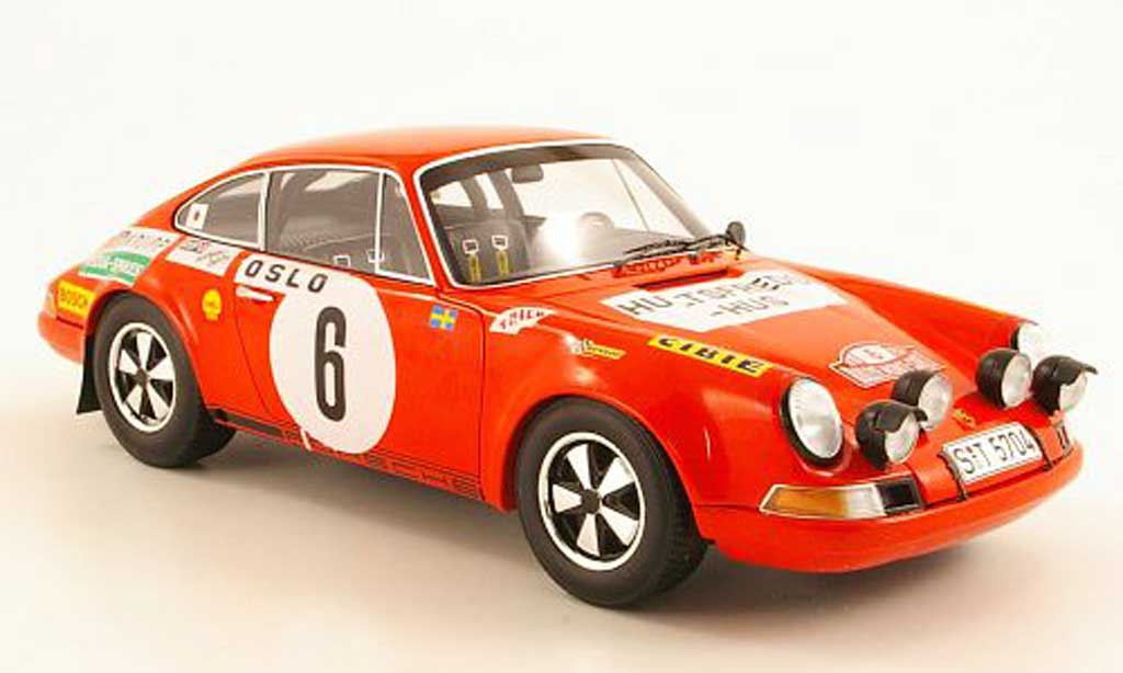 Porsche 911 S 1/18 Spark S No.6 B.Waldegaard/L.Helmer Monte Carlo Rally 1970 diecast model cars