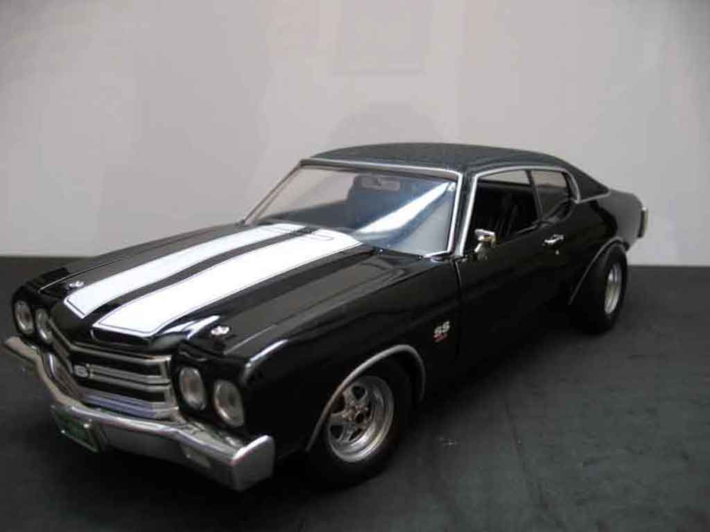 Chevrolet Chevelle tuning 1970 ss black jantes drag 1/18 Ertl