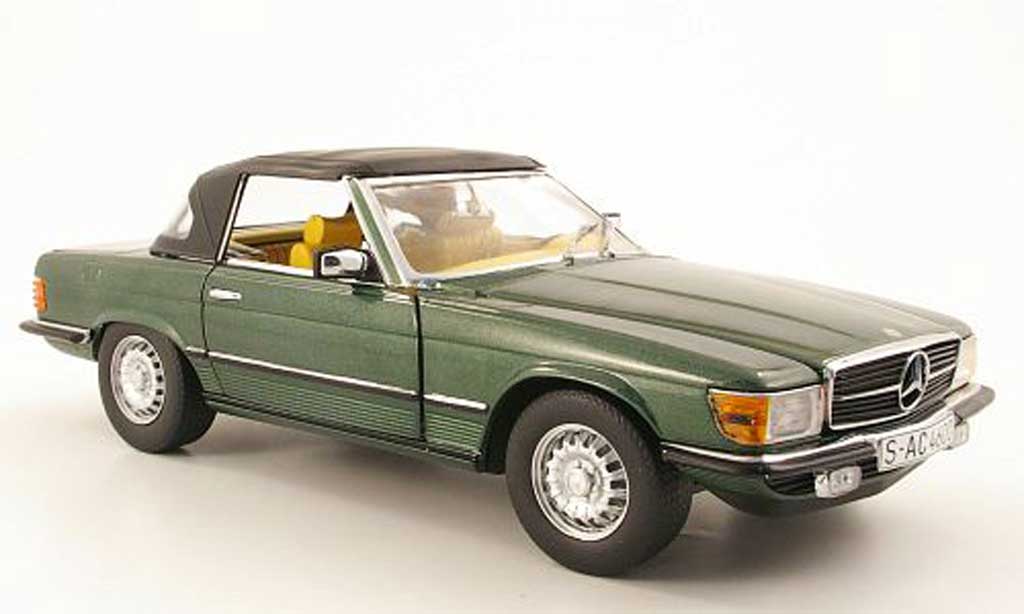Mercedes 350 SL 1/18 Sun Star SL green geschlossen 1977 diecast model cars