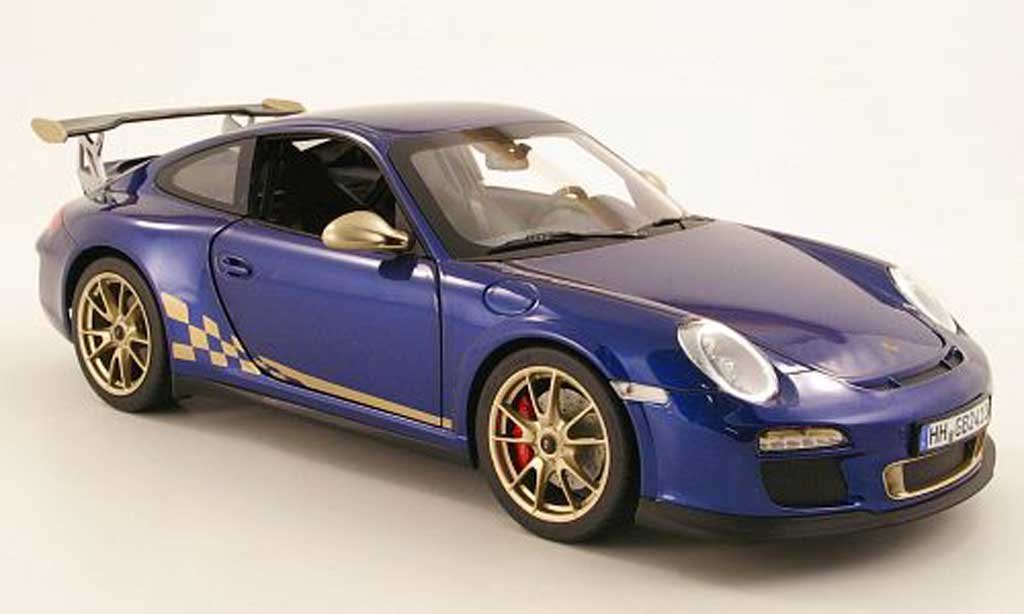 Porsche 997 GT3 RS 1/18 Norev GT3 RS 2010 blue/beige diecast model cars