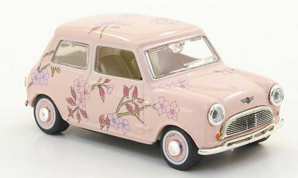 Austin Mini Cooper 1/43 Oxford Cooper pink mit Blutenmuster diecast model cars