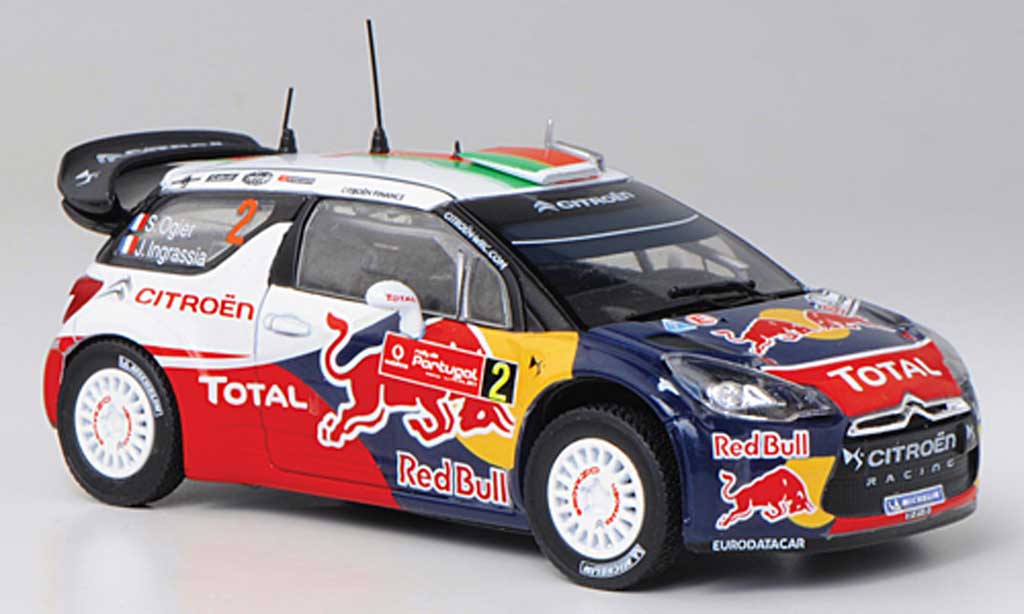 DS Automobiles DS3 WRC 2011 1/43 Norev WRC 2011 No.2 Red Bull - Total S.Ogier / J.Ingrassia Rally Portugal diecast model cars