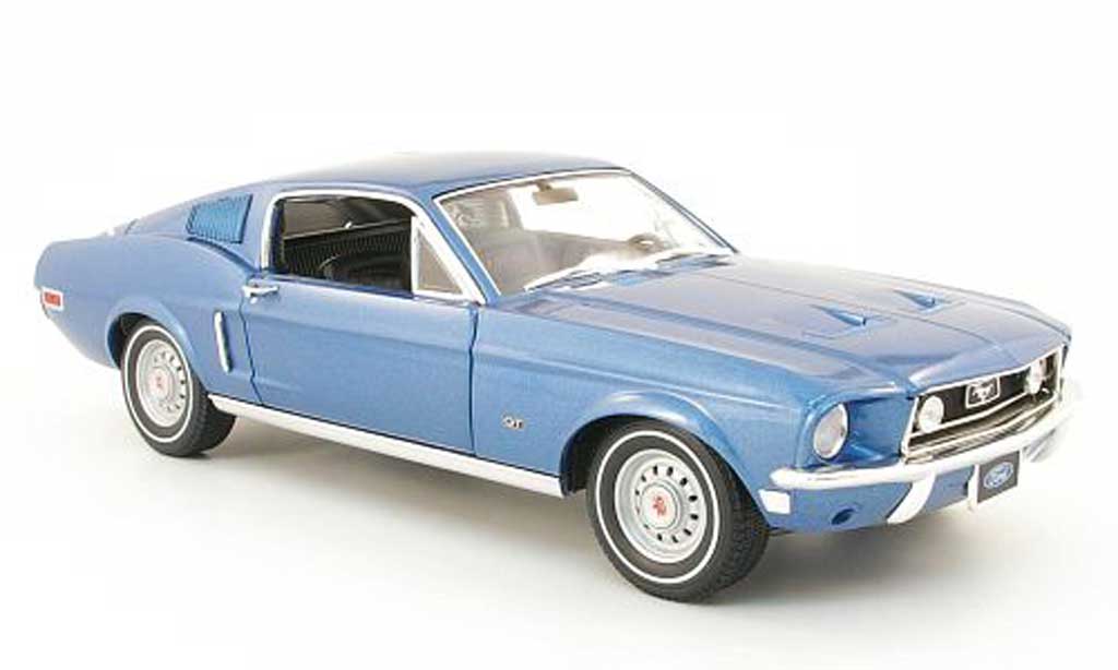 Ford Mustang 1968 1/18 Greenlight 1968 gt 2+2 fastback blue diecast model cars