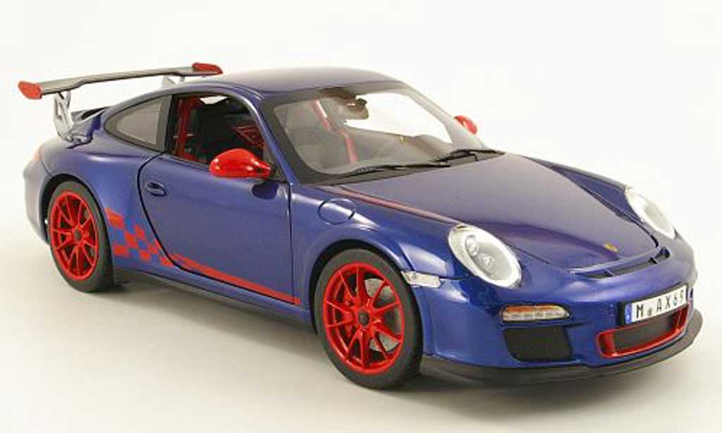 Porsche 997 GT3 RS 1/18 Norev GT3 RS 2010 blue/red diecast model cars