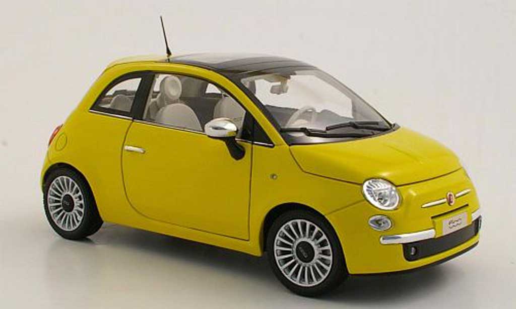Fiat 500 C 1/18 Norev C Lounge yellow 2007 diecast model cars