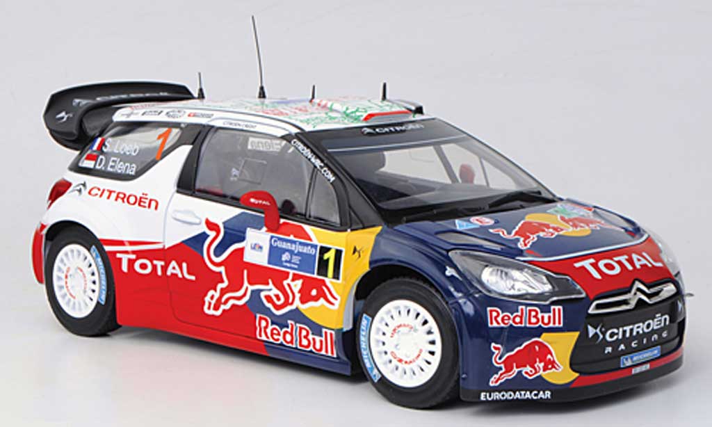 DS Automobiles DS3 WRC 2011 1/18 Norev WRC 2011 No.1 Red Bull - Total S.Loeb / D.Elena Rally Mexiko 2011 diecast model cars