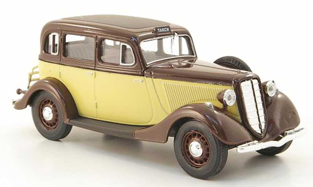 Gaz M1 Taxi 1/43 Nash Avtoprom Taxi brown/beige diecast model cars