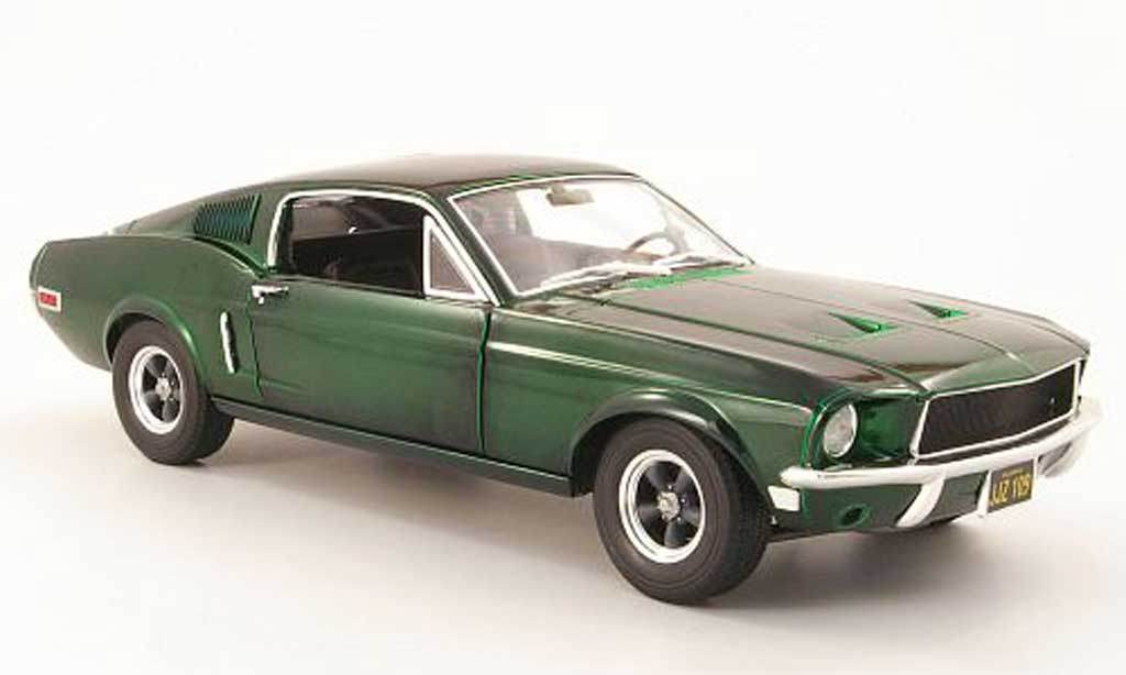 Ford Mustang Bullit Mc Queen 1/18 Greenlight Bullit Mc Queen gt grun 1968 chrome edition diecast model cars
