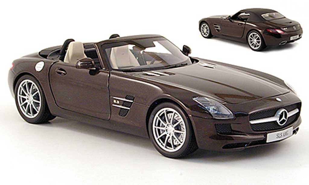 Mercedes SLS roadster 1/18 Minichamps roadster amg (r197) brown 2011 diecast model cars