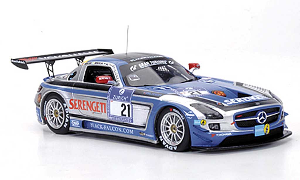 Mercedes SLS 1/43 Minichamps AMG GT3 No.21 Team Black Falcon Metha / Breslin / Breslin / Rosler 24h Nurburgring 2011 diecast model cars