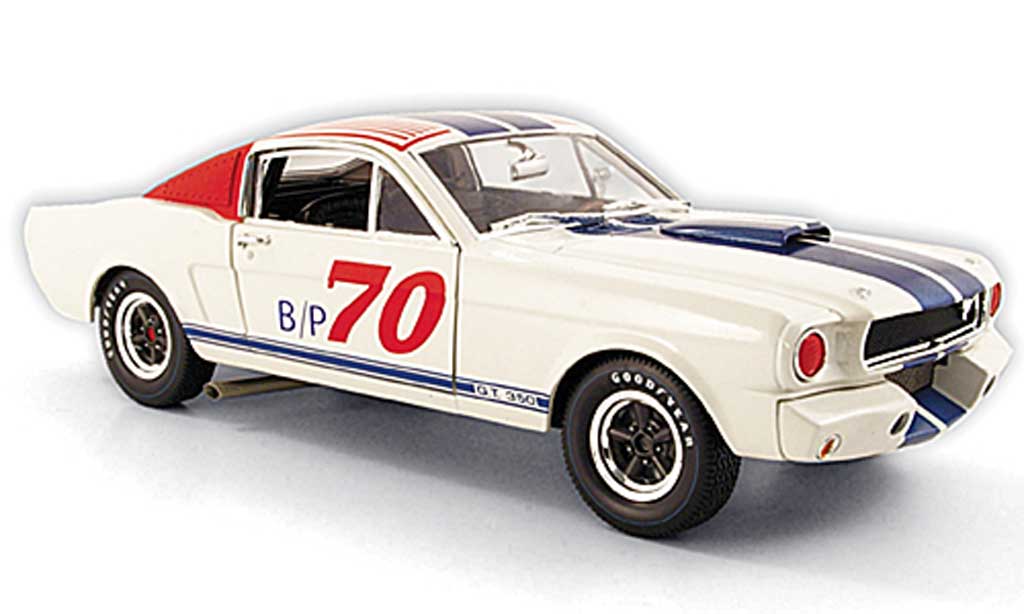 Shelby GT 350 1965 1/18 Shelby Collectibles 1965 r no.70 bp white/red/blue diecast model cars