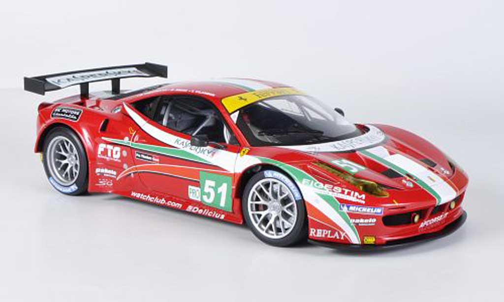 Ferrari 458 Italia GT2 1/18 Hot Wheels Elite Italia GT2 No.51 AF Corse 24h Le Mans (Elite) 2011 Fisica/Bruni/Vilander diecast model cars