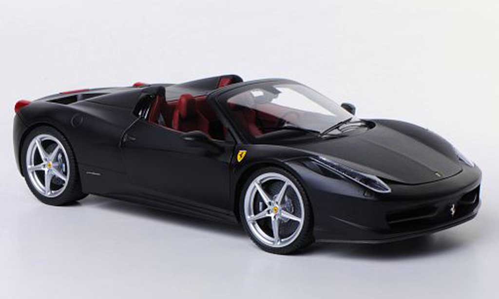 Ferrari 458 Italia Spider 1/18 Hot Wheels Elite Italia Spider matt black diecast model cars