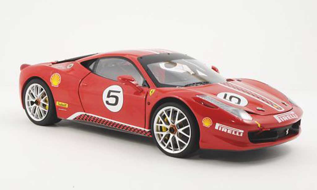 Ferrari 458 Challenge 1/18 Hot Wheels Elite Challenge No.5 red (Elite) diecast model cars
