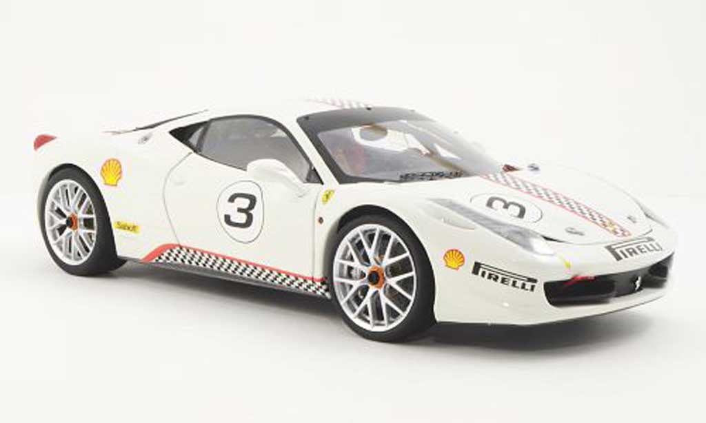Ferrari 458 Challenge 1/18 Hot Wheels Elite Challenge No.3 white (Elite) diecast model cars