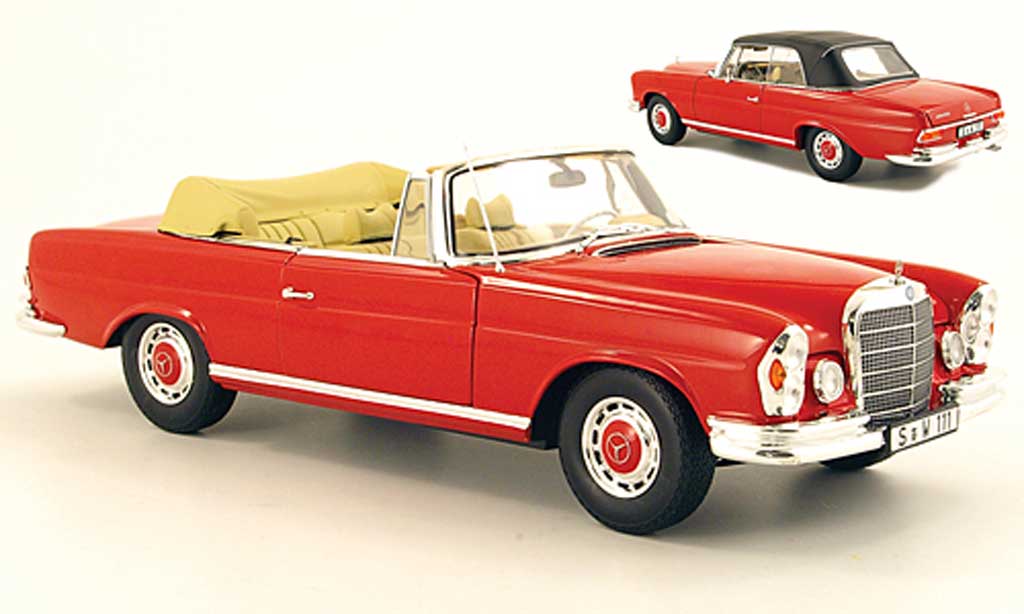 Mercedes 280 1969 1/18 Norev 1969 SE Convertible (W111) red diecast model cars