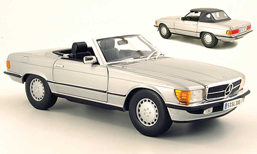 Mercedes 300 SL 1/18 Norev SL (R107) grey metallisee diecast model cars