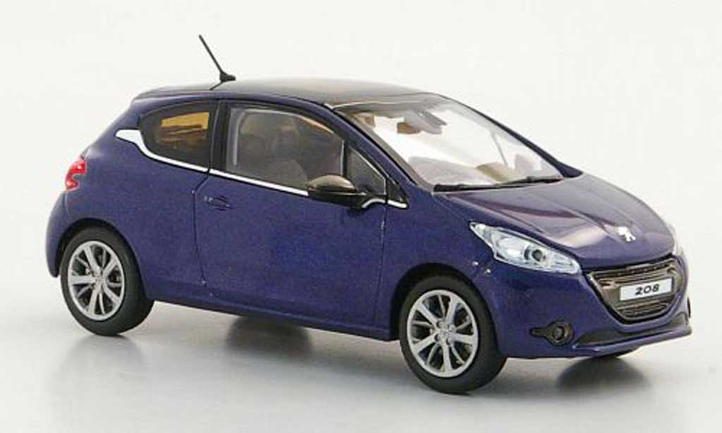 Peugeot 208 1/43 Norev blue 3-portes diecast model cars
