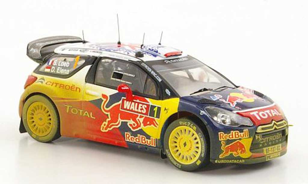 DS Automobiles DS3 WRC 2011 1/43 IXO WRC 2011 No.1 Red Bull - Total S.Loeb / D.Elena Rally Wales diecast model cars