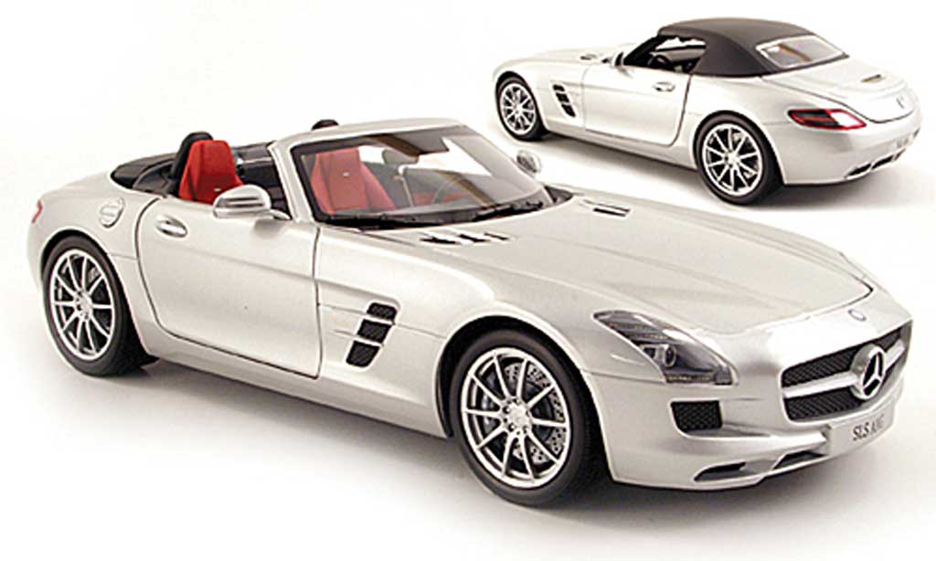 Mercedes SLS 1/18 Minichamps roadster AMG Roadster (R197) grey metallisee 2011 diecast model cars