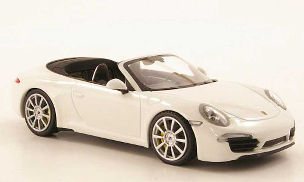 Porsche 991 Carrera 1/43 Minichamps Carrera Convertible white 2011 diecast model cars