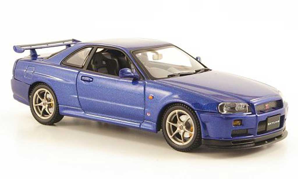 Nissan Skyline R34 1/43 Autoart R34 GT-R blue 1999 diecast model cars
