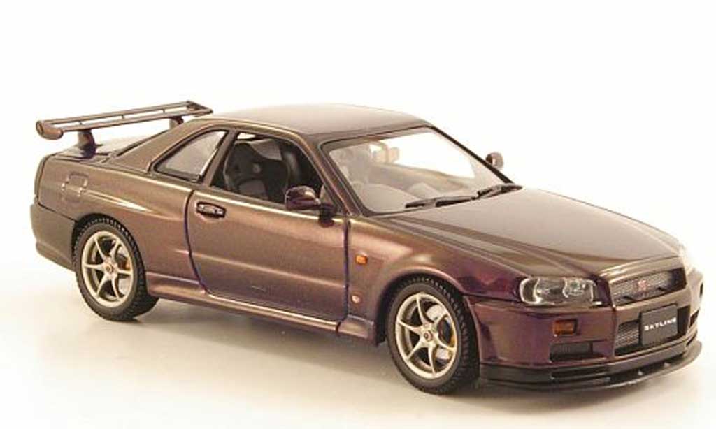 Nissan Skyline R34 1/43 Autoart R34 GT-R lila 1999 diecast model cars