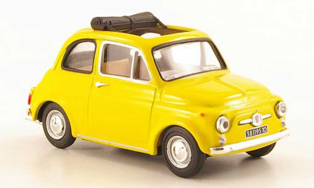 Fiat 500 1/43 Vitesse F yellow offenes Rolldach 1965 diecast model cars