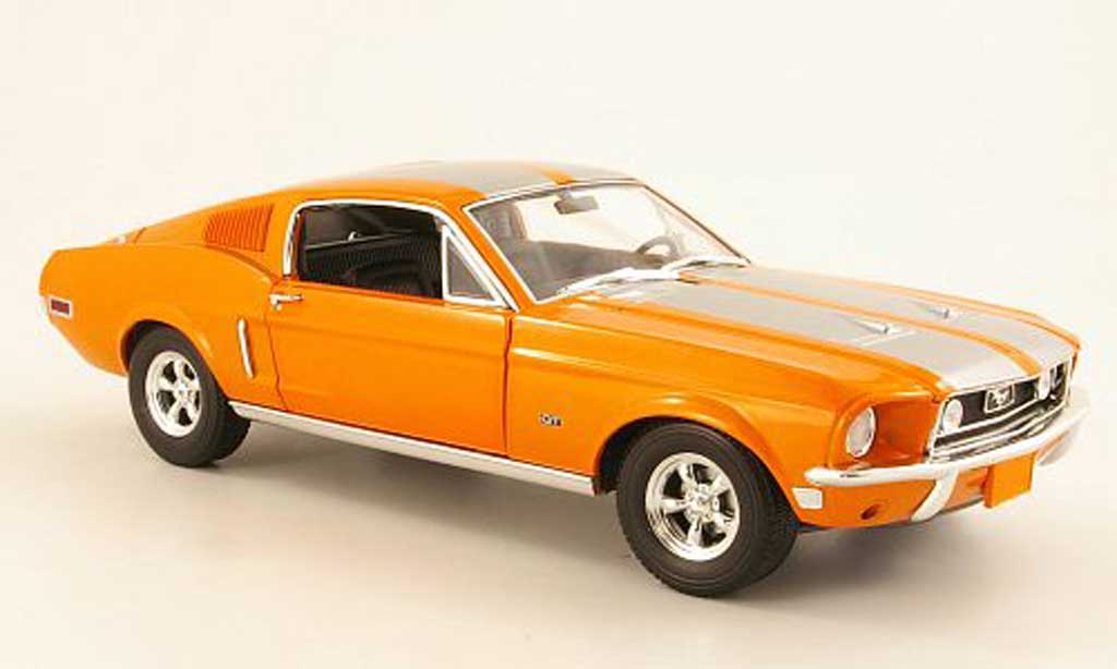 Ford Mustang 1968 1/18 Greenlight 1968 GT 2+2 Fastback orange/grey metalliseegrey diecast model cars
